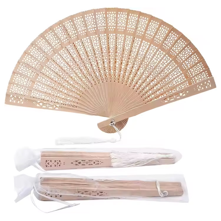 बांबू विंटेज वाढदिवसाचे गिफ्ट फोल्डेबल लाकडी हाताचा पंखा