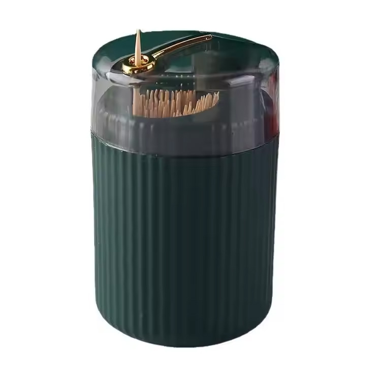 डिस्पेंसर पुश-टाइप स्टोरेज बॉक्स टूथपिक कॅनिस्टर होल्डर