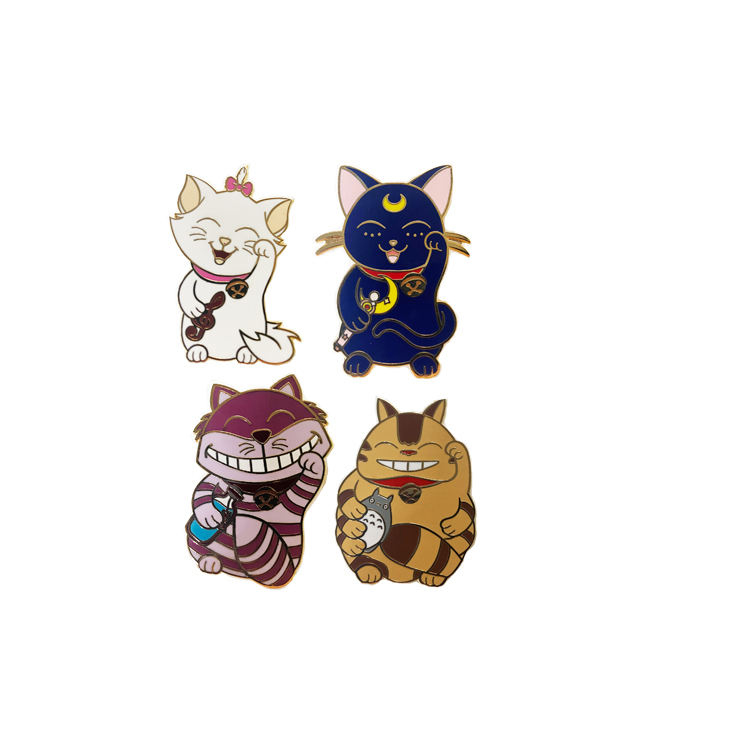 गिफ्ट गोल्ड प्लेटेड हार्ड इनॅमल कार्टून मॅग्नेट मेटल लॅपल पिन