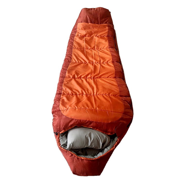 हायकिंगसाठी उशासह हॉट सेल प्रौढ मम्मी स्लीपिंग बॅग