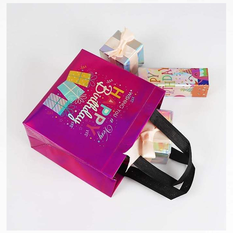 बहु-आकार रंग-समन्वित नॉन-विणलेल्या वाढदिवसाच्या पिशव्या