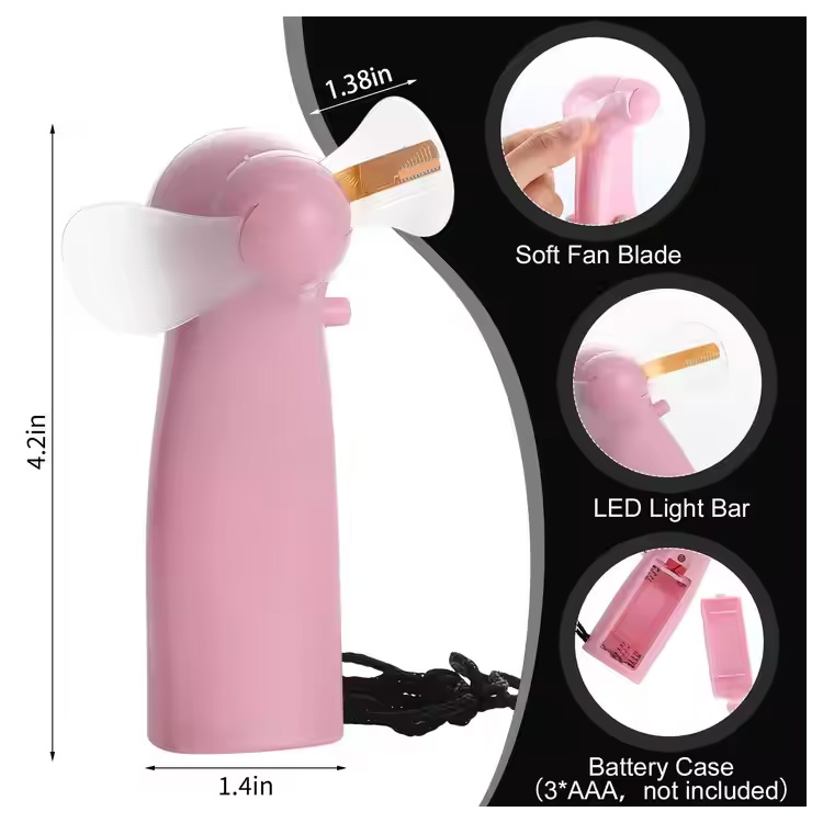 नवीन मिनी पोर्टेबल हँडी एलईडी कस्टम मेसेज बॅटरी फॅन